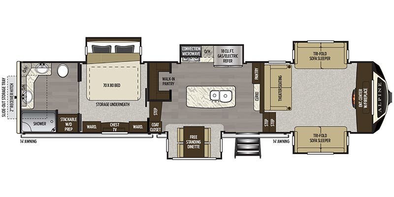 2020 Keystone Alpine 3710KP — Luxury Fifth Wheel RV 42ft